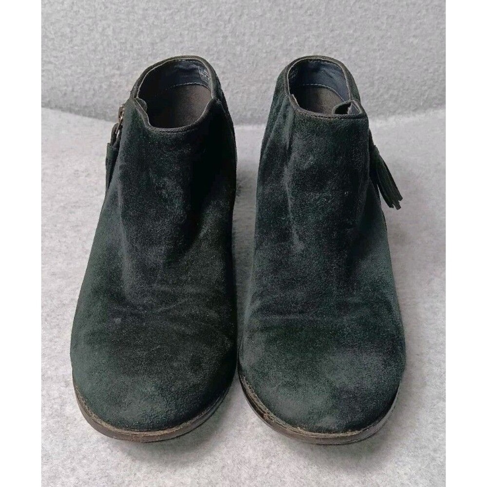Vionic Joy Serena Suede Ankle Boots 9.5 Black Side Zip Tassel Casual Comfort - Picture 4 of 12